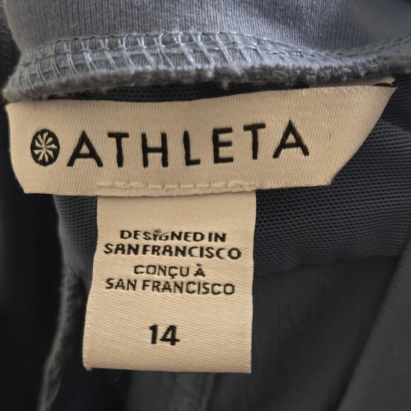 Athleta Trekkie North Jogger Pants Cottage Blue Zip Pockets Drawstring Size 14 - Picture 9 of 12